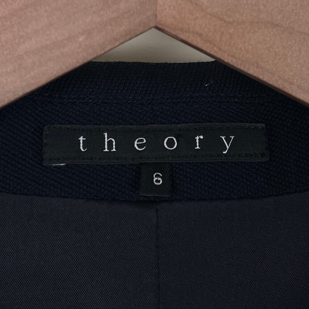 Theory Wool Double Breasted Blazer Jacket Coat Preppy Academia Old Money Luxury - Picture 6 of 11